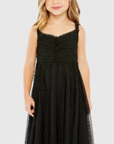 Black Girls Sleeveless Ruffle Tiered Dress